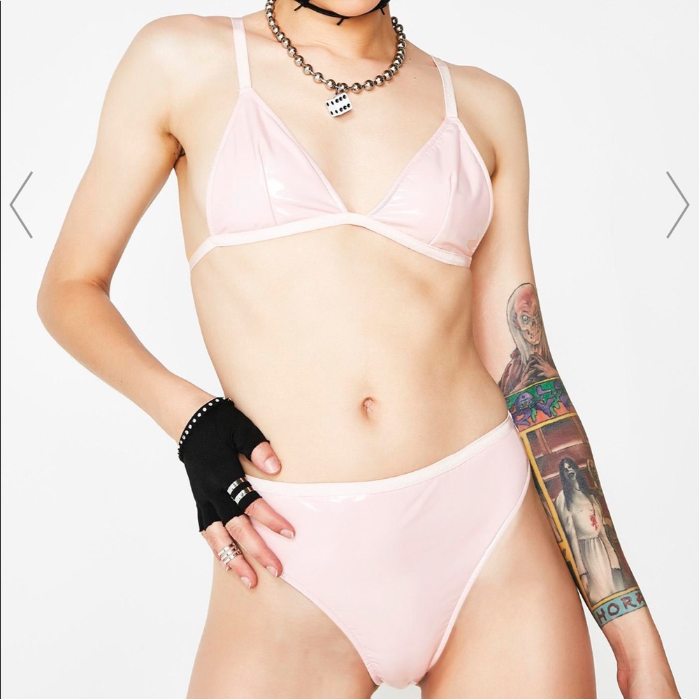 Dollskill current mood pink vinyl panties